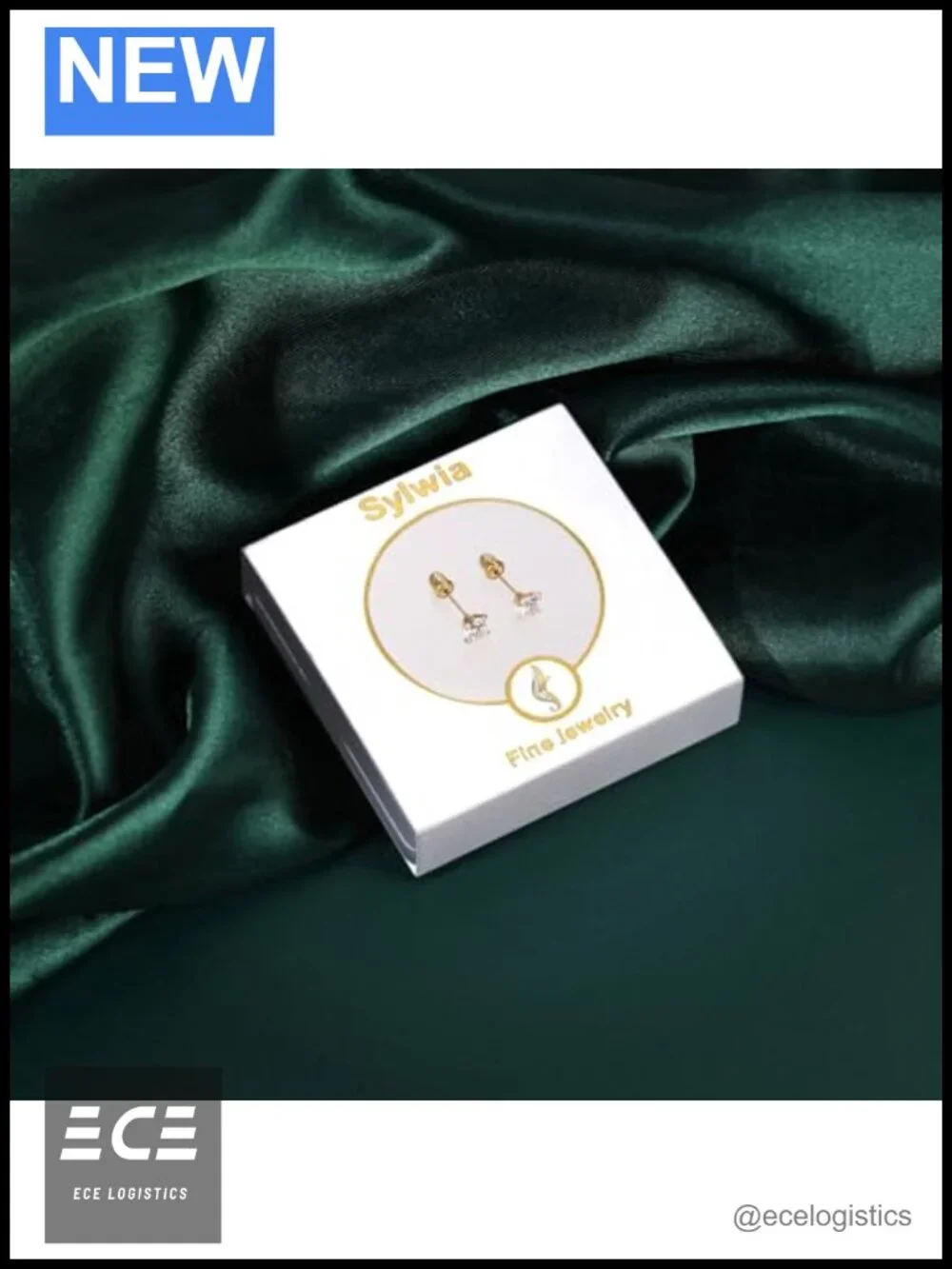 14K Solid Gold Stud Earrings Cubic Zirconia Screw Back Women
